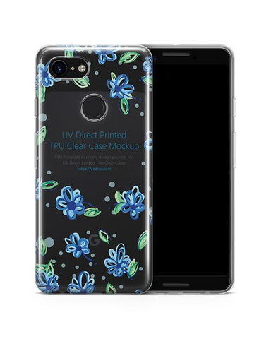 Google Pixel 3 UV TPU Clear Case Mockup 2018