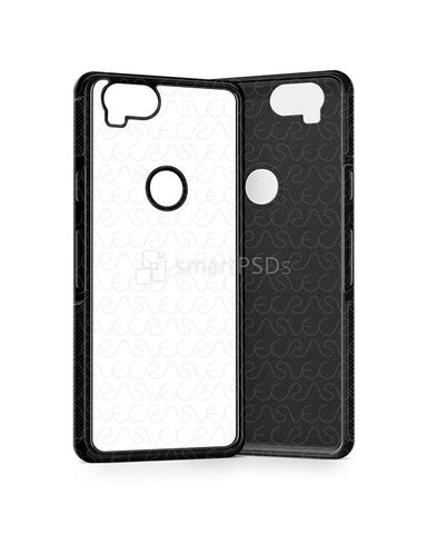 Google Pixel 2 2d RubberFlex Case Design Mockup 2017 (Front-Back Angled)