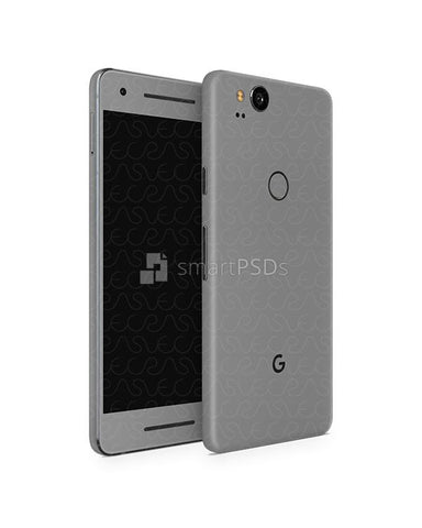 Google Pixel 2 Vinyl Skin Design Mockup 2017 (Front-Back Angled)