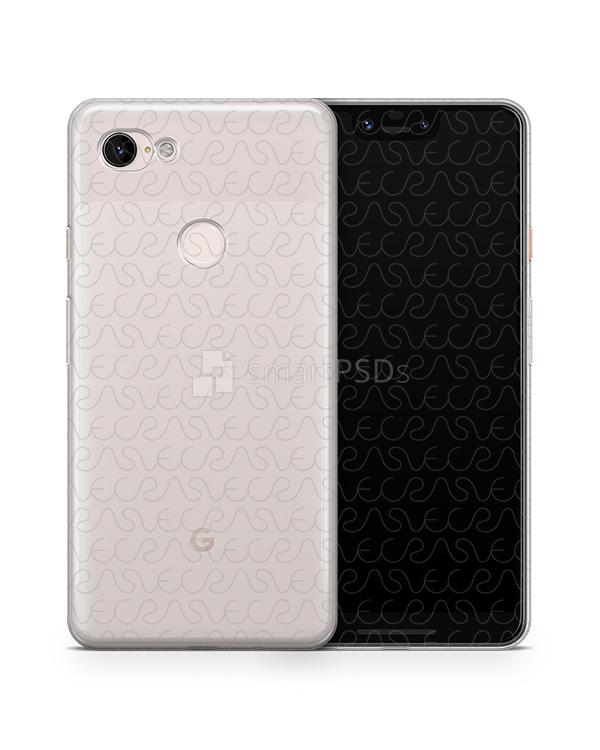 Google Pixel 3 XL UV TPU Clear Case Mockup 2018