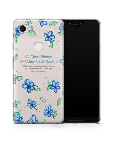 Google Pixel 3 XL UV TPU Clear Case Mockup 2018