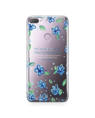 HTC Desire 12 Plus UV PC Clear Case Mockup 2018