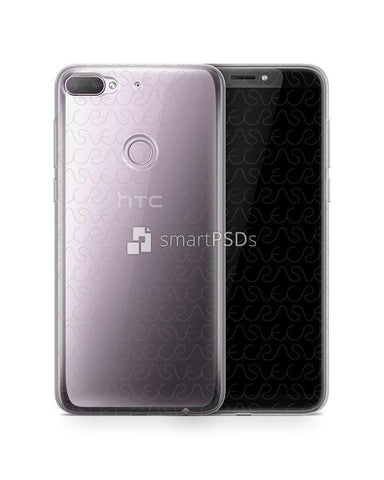 HTC Desire 12 Plus UV TPU Clear Case Design Mockup 2018