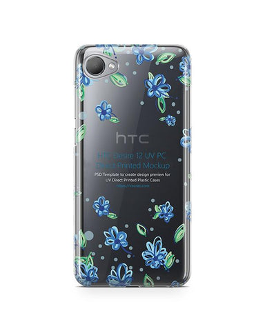 HTC Desire 12 UV PC Clear Case Mockup 2018