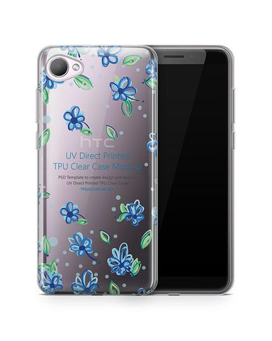 HTC Desire 12 UV TPU Clear Case Design Mockup 2018