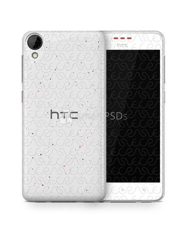 HTC Desire 825 UV TPU Clear Case Mockup