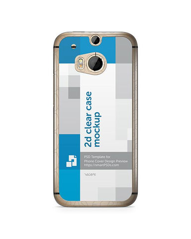 HTC ONE M8 2d Clear Mobile Case Design Mockup 2014
