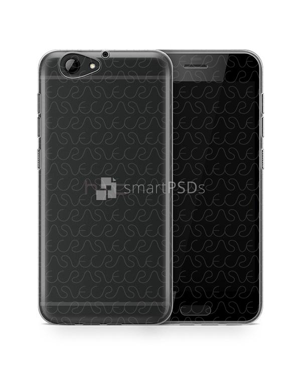 HTC A9s UV TPU Clear Case Design Mockup