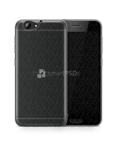 HTC A9s UV TPU Clear Case Design Mockup