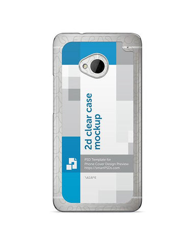 HTC One M7 2d Clear Mobile Case Design Mockup 2013