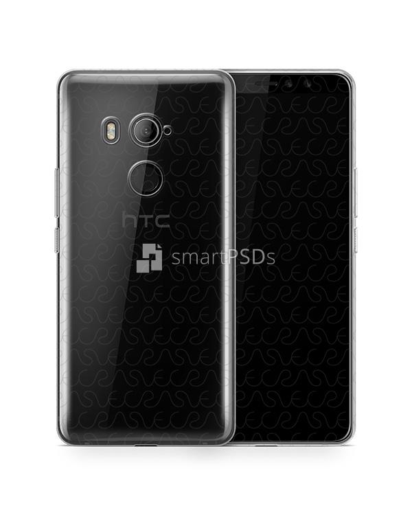 HTC U11 EYEs UV TPU Clear Case Design Mockup 2018