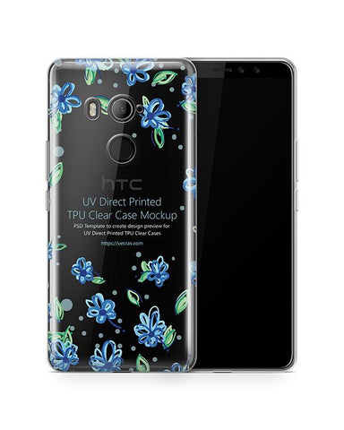 HTC U11 EYEs UV TPU Clear Case Design Mockup 2018