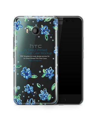 HTC U11 UV TPU Clear Case Design Mockup 2017 (Front-Back)