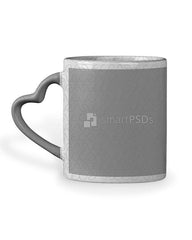 Heart Shape Handle Coffee Mug Design Mockup – 2 Views