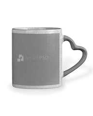Heart Shape Handle Coffee Mug Design Mockup – 2 Views