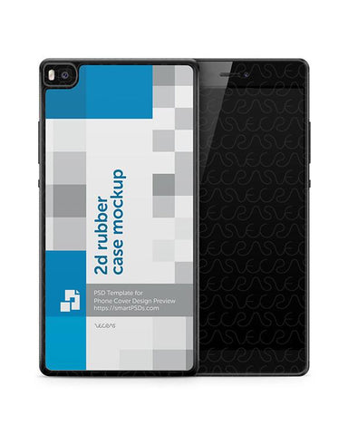 Huawei Ascend P8 2d Rubber Flex Mobile Case Design Mockup 2015