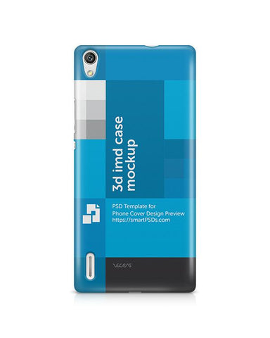 Huawei Ascend P7 3d IMD Mobile Case Design Mockup 2014