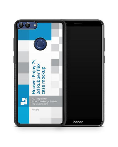 Huawei Enjoy 7s(P Smart) 2d Rubber Flex Mobile Case Design Mockup 2018