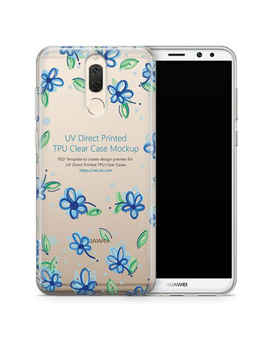 Huawei Mate 10 Lite UV TPU Clear Case Design Mockup 2017