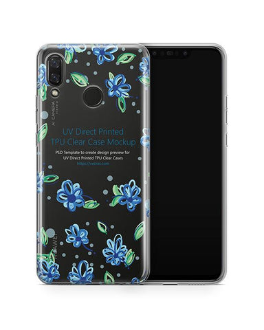 Huawei Nova 3 UV TPU Clear Case Design Mockup 2018