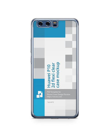 Huawei P10 2d Flexi Clear Case Design Mockup 2017
