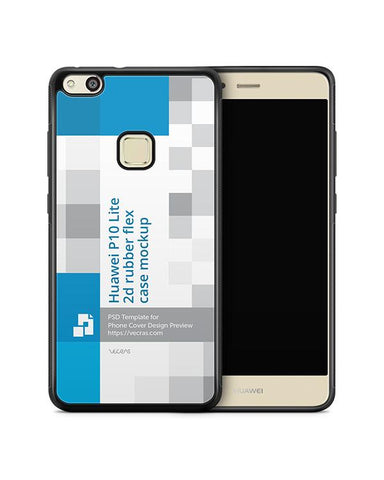 Huawei P10 Lite 2d RubberFlex Case Design Mockup 2017