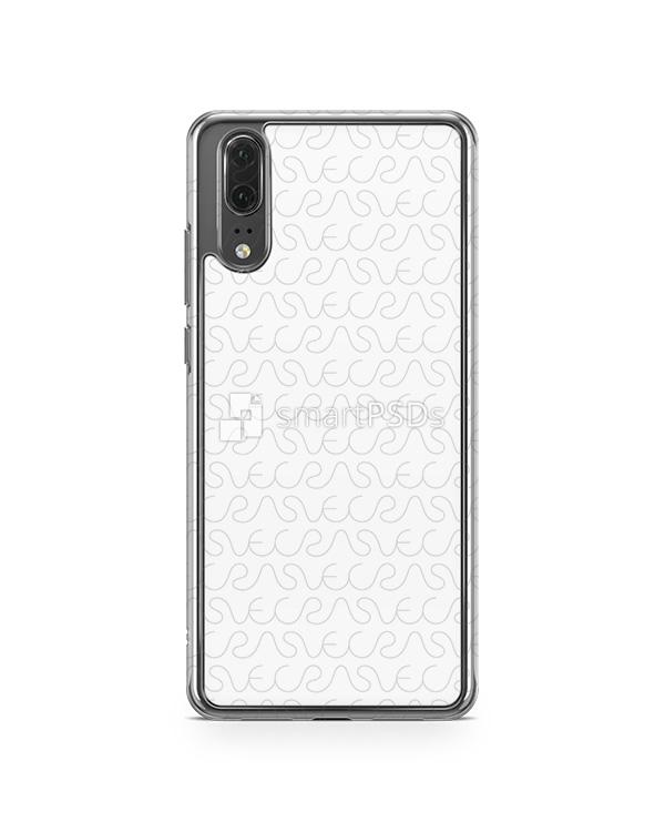 Huawei P20 2d Flexi Clear Case Design Mockup 2018