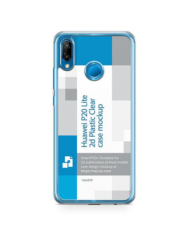 Huawei P20 Lite 2d PC Clear Case Design Mockup 2018