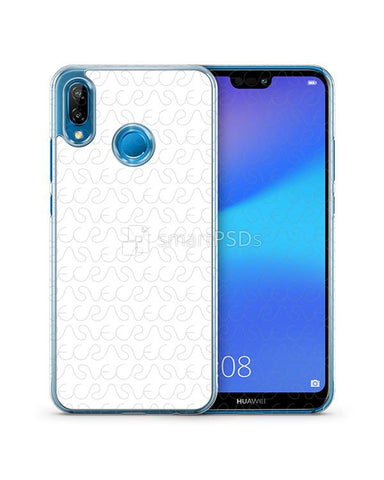 Huawei P20 Lite 2d PC Clear Case Design Mockup 2018 (Front-Back)