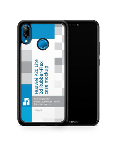 Huawei P20 Lite 2d RubberFlex Case Design Mockup 2018