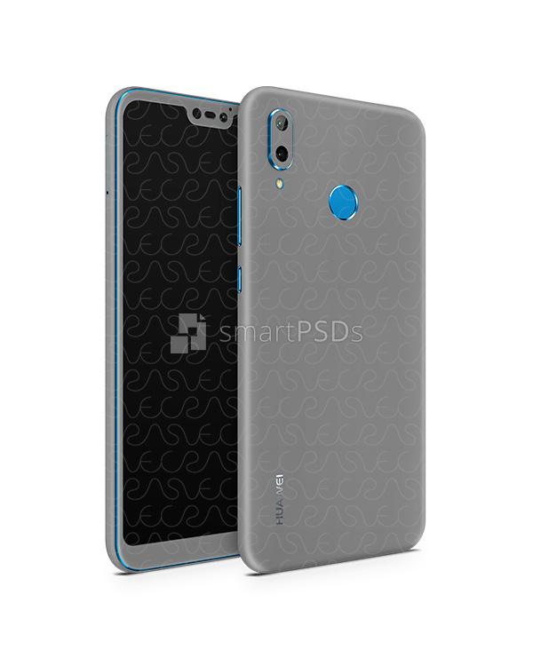 Huawei P20 Lite Vinyl Skin Design Mockup 2018 (Front-Back Angled)