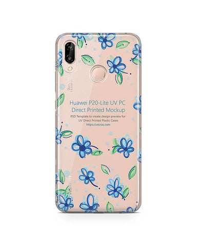 Huawei P20 Lite UV PC Clear Case Mockup 2018