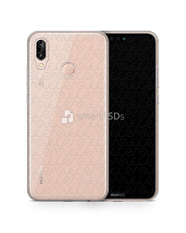 Huawei P20 Lite UV TPU Clear Case Design Mockup 2018