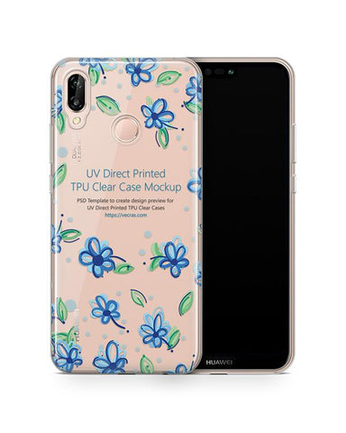 Huawei P20 Lite UV TPU Clear Case Design Mockup 2018