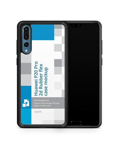 Huawei P20 Pro 2d RubberFlex Case Design Mockup 2018