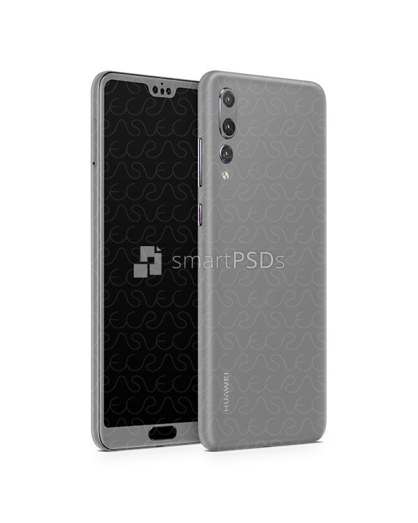 Huawei P20 Pro Vinyl Skin Design Mockup 2018 (Front-Back Angled)