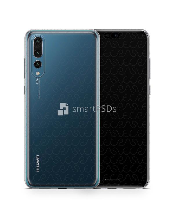 Huawei P20 Pro UV TPU Clear Case Design Mockup 2018