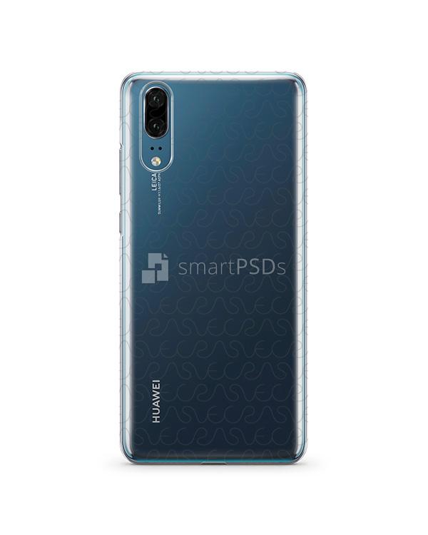 Huawei P20 UV PC Clear Case Mockup 2018