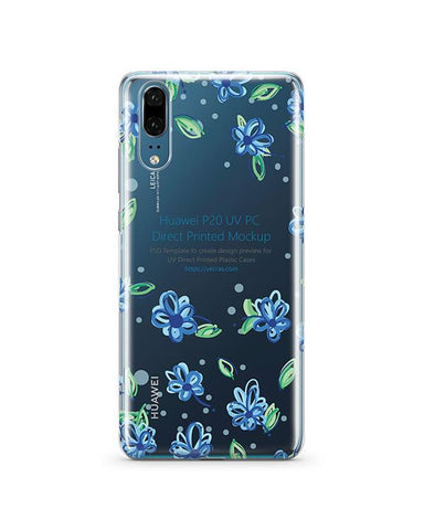 Huawei P20 UV PC Clear Case Mockup 2018