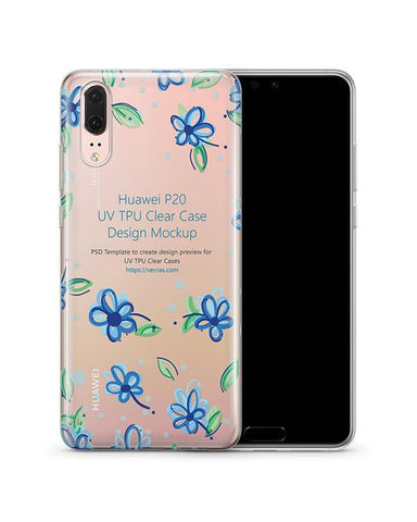 Huawei P20 UV TPU Clear Case Design Mockup 2018