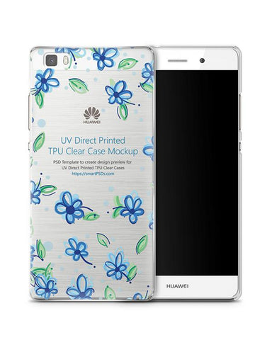 Huawei P8 Lite UV TPU Clear Mobile Case Design Mockup 2015