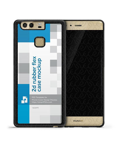 Huawei P9 2d Rubber Flex Mobile Case Design mockup 2016