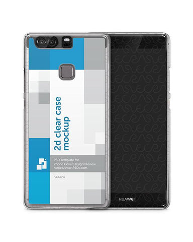 Huawei P9 Plus 2d Clear Mobile Case Design Mockup 2016
