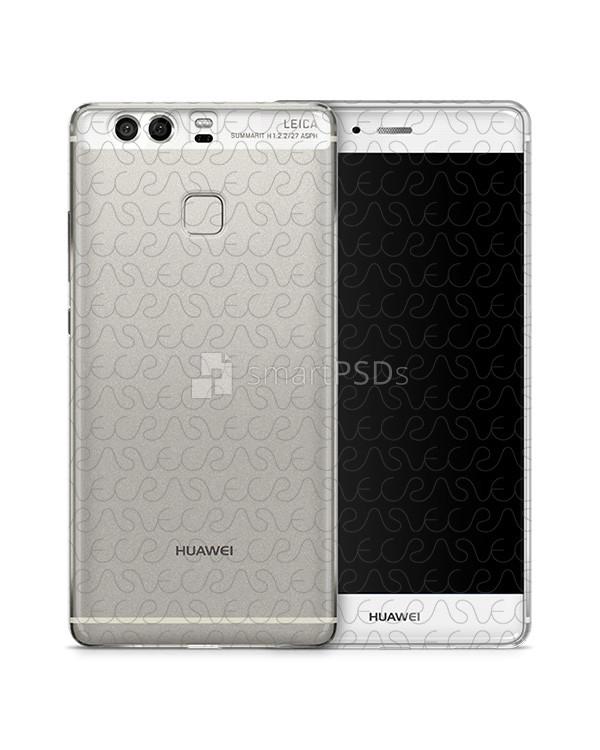 Huawei P9 UV TPU Clear Mobile Case Design Mockup 2016