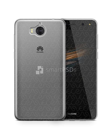 Huawei Y6 2017 UV TPU Clear Case Design Mockup