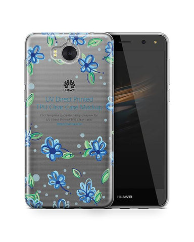 Huawei Y6 2017 UV TPU Clear Case Design Mockup