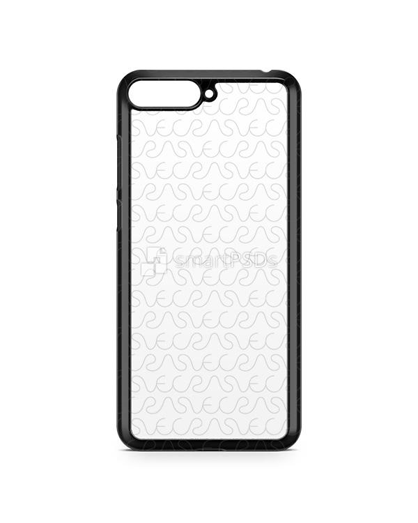 Huawei Y6 2d PC Colored Case Design Mockup 2018