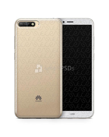 Huawei Y6 2018 UV TPU Clear Case Design Mockup
