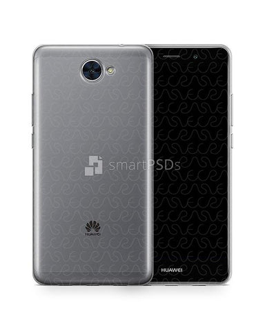 Huawei Y7 UV TPU Clear Case Design Mockup
