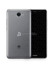 Huawei Y7 UV TPU Clear Case Design Mockup